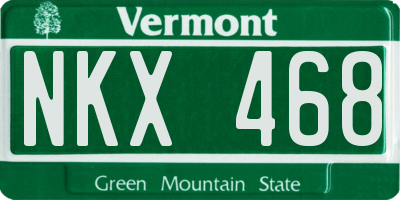 VT license plate NKX468