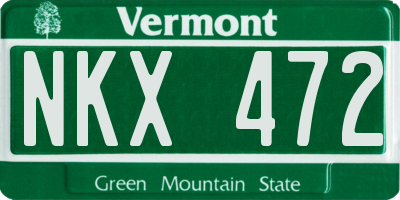 VT license plate NKX472