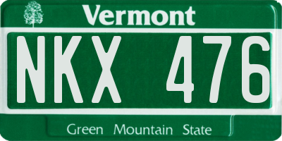 VT license plate NKX476