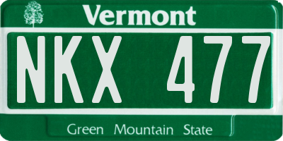 VT license plate NKX477