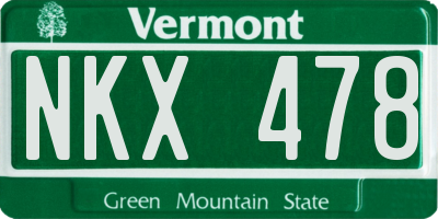 VT license plate NKX478