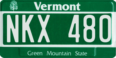 VT license plate NKX480