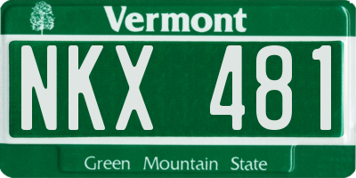 VT license plate NKX481