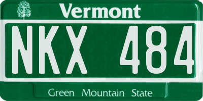 VT license plate NKX484