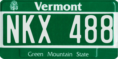 VT license plate NKX488