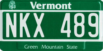 VT license plate NKX489