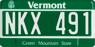 VT license plate NKX491