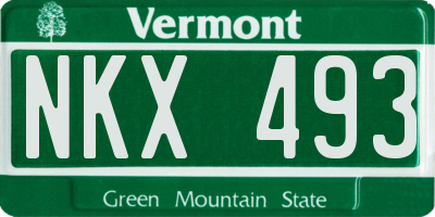 VT license plate NKX493