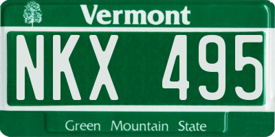 VT license plate NKX495