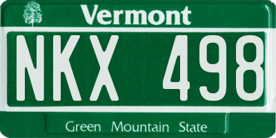 VT license plate NKX498