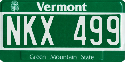 VT license plate NKX499