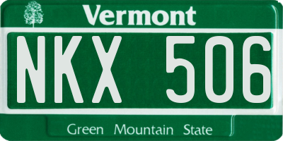 VT license plate NKX506