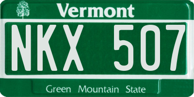 VT license plate NKX507
