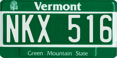 VT license plate NKX516