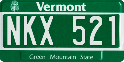 VT license plate NKX521