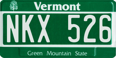 VT license plate NKX526