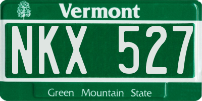 VT license plate NKX527