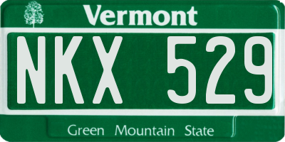 VT license plate NKX529