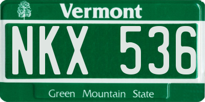 VT license plate NKX536