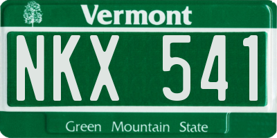 VT license plate NKX541