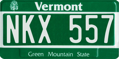 VT license plate NKX557