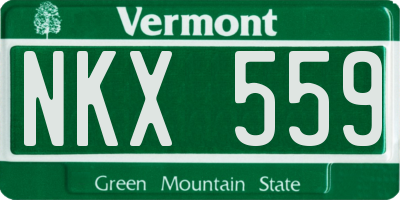 VT license plate NKX559