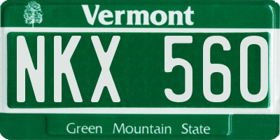 VT license plate NKX560