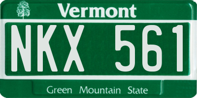 VT license plate NKX561