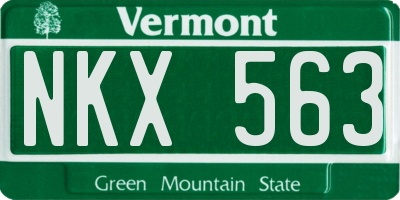 VT license plate NKX563