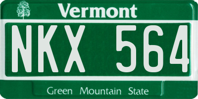 VT license plate NKX564
