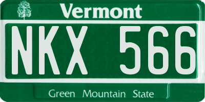VT license plate NKX566