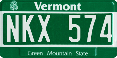 VT license plate NKX574