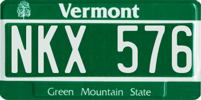 VT license plate NKX576