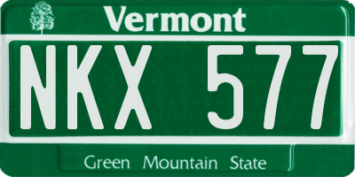 VT license plate NKX577