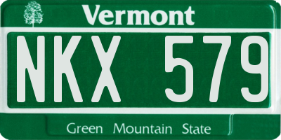 VT license plate NKX579