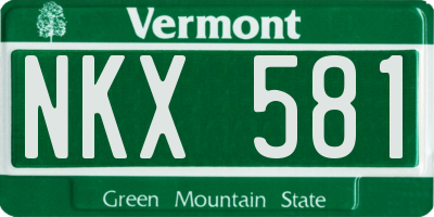 VT license plate NKX581