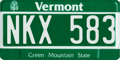 VT license plate NKX583
