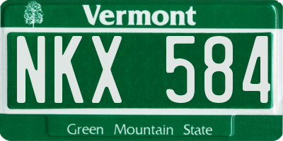 VT license plate NKX584