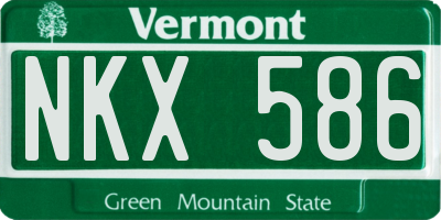 VT license plate NKX586