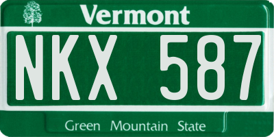 VT license plate NKX587