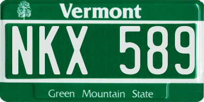 VT license plate NKX589