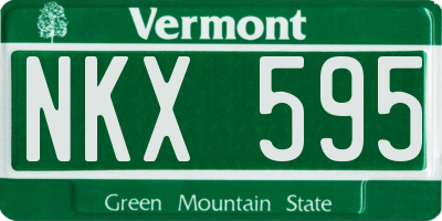 VT license plate NKX595