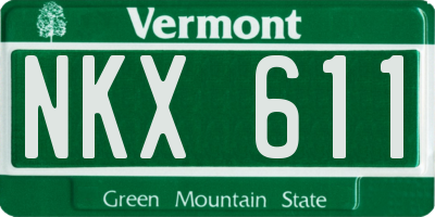 VT license plate NKX611