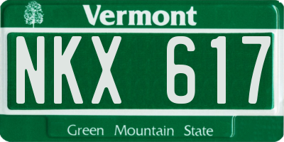 VT license plate NKX617