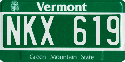 VT license plate NKX619