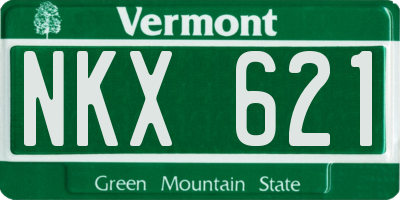 VT license plate NKX621