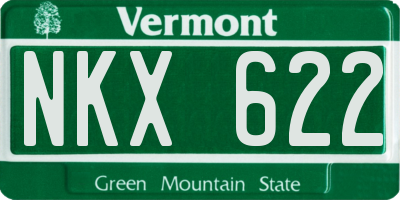 VT license plate NKX622