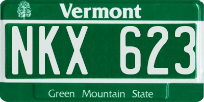 VT license plate NKX623