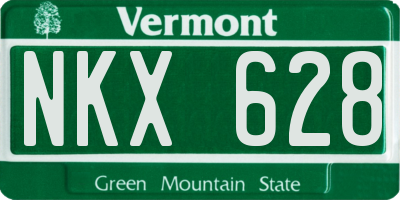 VT license plate NKX628