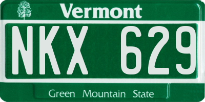 VT license plate NKX629
